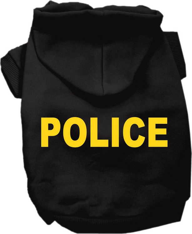 Police Costume Screen Print Dog Hoodie Black Size 4X